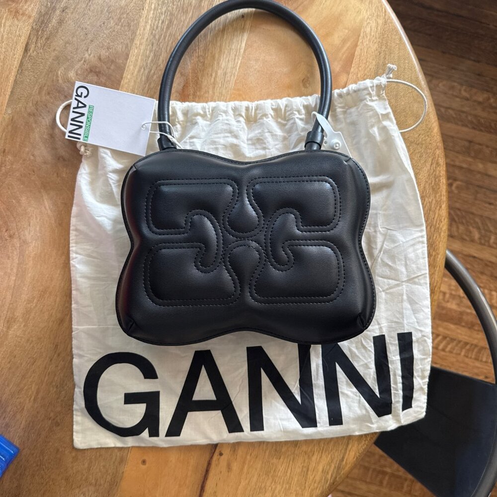 Black Butterfly Top Handle Bag